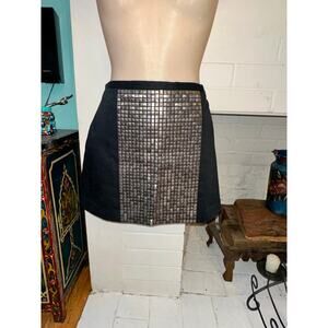 MASON BLACK STUDDED PANEL MINISKIRT 6